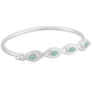 *NEW* LUCKY BRAND AQUA STONE SILVER CUFF BRACELET.